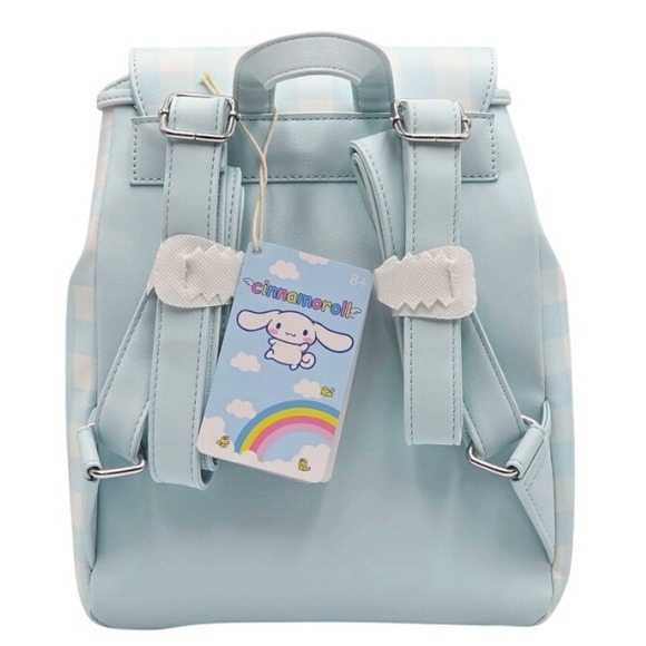 Sanrio Loungefly Cinnamoroll Blue Gingham Daisy Backpack‎ Purse - Picture 4 of 5